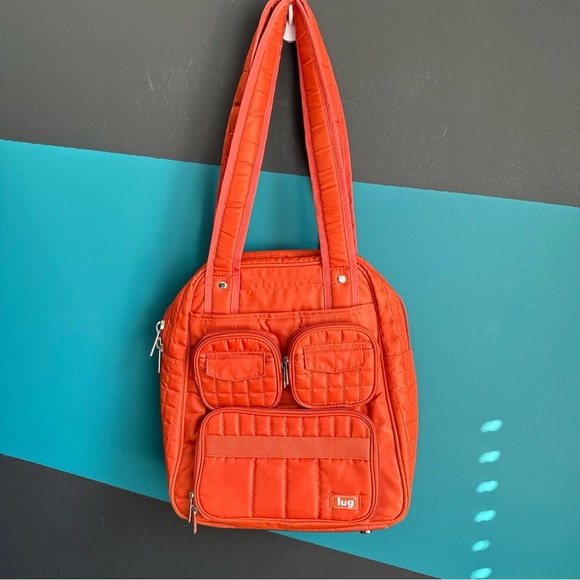Lug Quilted Orange Backpack - Picture 1 of 15